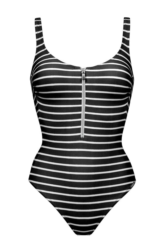 8685-776-077 BLACK WHITE - Maillot une pièce